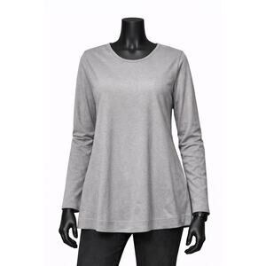 Martha‎ Stewart Womens Gray Long Sleeve Knit Tunic Top